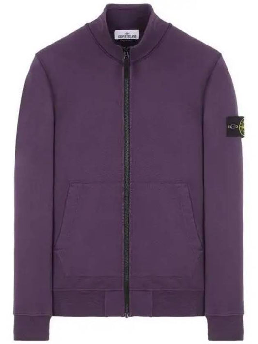 Wappen Patch Cotton Fleece Zip-up Jacket Navy - STONE ISLAND - BALAAN 2