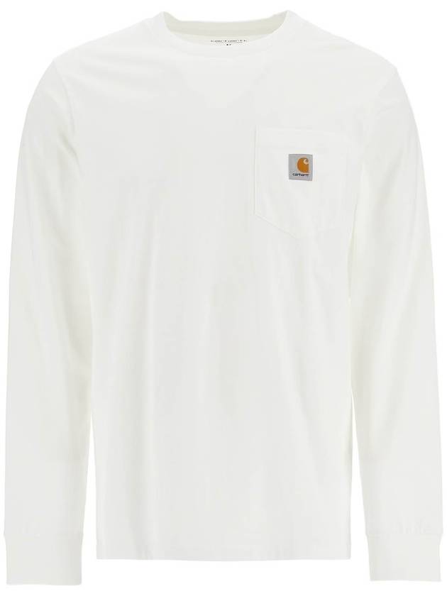 Chest Pocket Logo Long Sleeve T-Shirt White - CARHARTT WIP - BALAAN 2