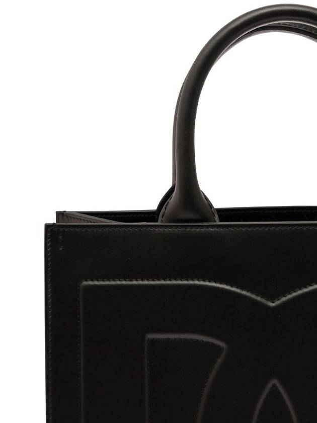 DG Logo Small Leather Tote Bag Black - DOLCE&GABBANA - BALAAN 4