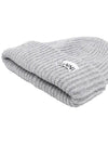 Logo Patch Knit Beanie Grey - GANNI - BALAAN 5