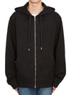 Back Embroidery Logo Cotton Hooded Zip-up Black - PRADA - BALAAN 3