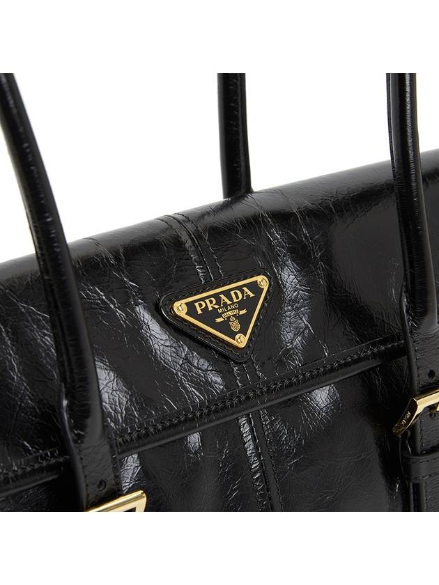 Medium Leather Tote Bag Black - PRADA - BALAAN 8