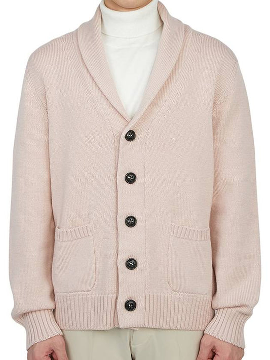 Men's Button Wool Cardigan Pink - DRUMOHR - BALAAN 2