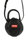 Logo Discover Beach Ball Leather Tote Bag Black - KENZO - BALAAN 1