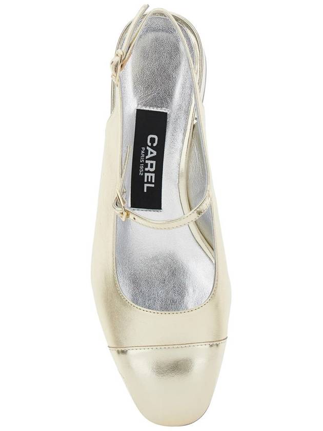 'Ischia' Metallic Slingback Pumps With Adjustable Strap In Patent Leather Woman - CAREL - BALAAN 4