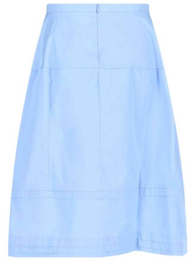 Micro Pleated Cotton A-Line Skirt Blue - MARNI - BALAAN 3