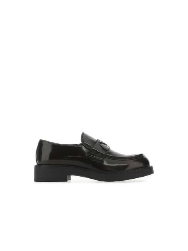 Chocolate Brushed Leather Loafers Dark Brown - PRADA - BALAAN 2