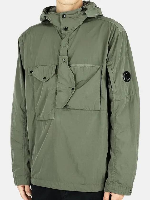 Men's CHROME-R Lens Patch Anorak Green - CP COMPANY - BALAAN.