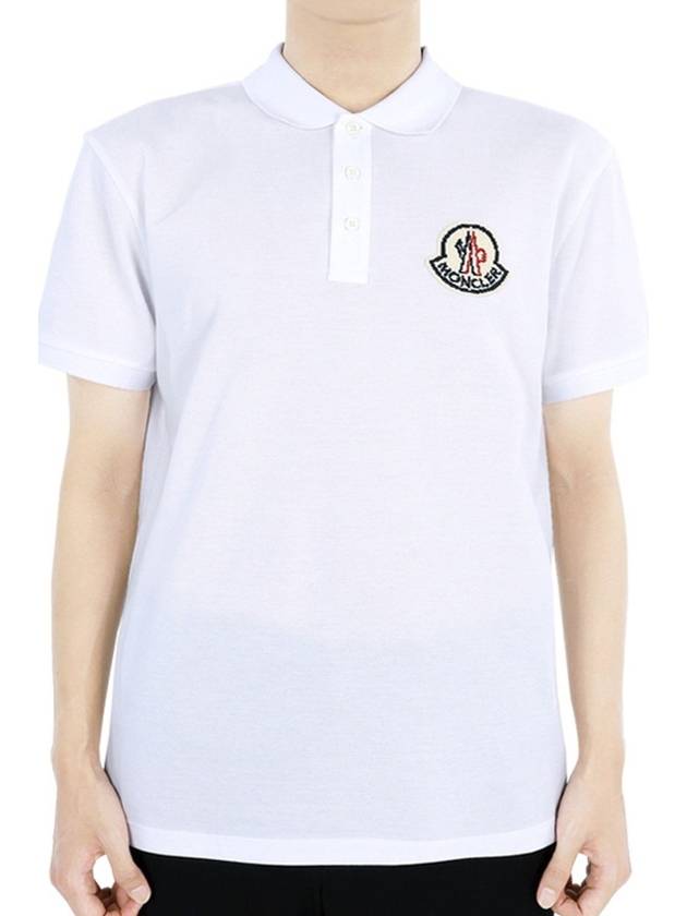 Moncler Men s Logo Wappen Patch PK Short Sleeve White 8A00005 89A16 00A - MONCLER - BALAAN 2