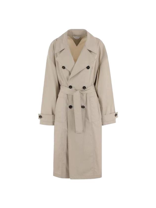 Double Breasted Belt Trench Coat Beige - BOTTEGA VENETA - BALAAN 1