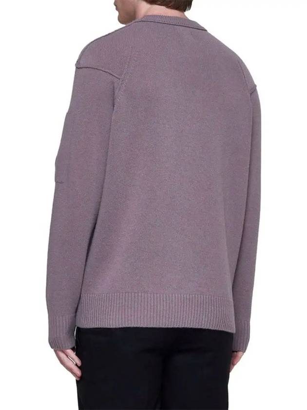 Lambswool GRS Crew Neck Knit Top Purple - CP COMPANY - BALAAN 4