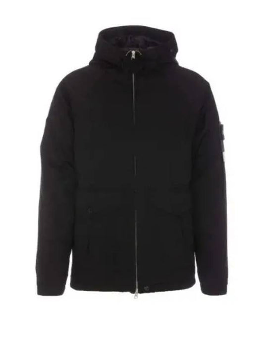 Logo David TC Down Hooded Jacket Black - STONE ISLAND - BALAAN 2