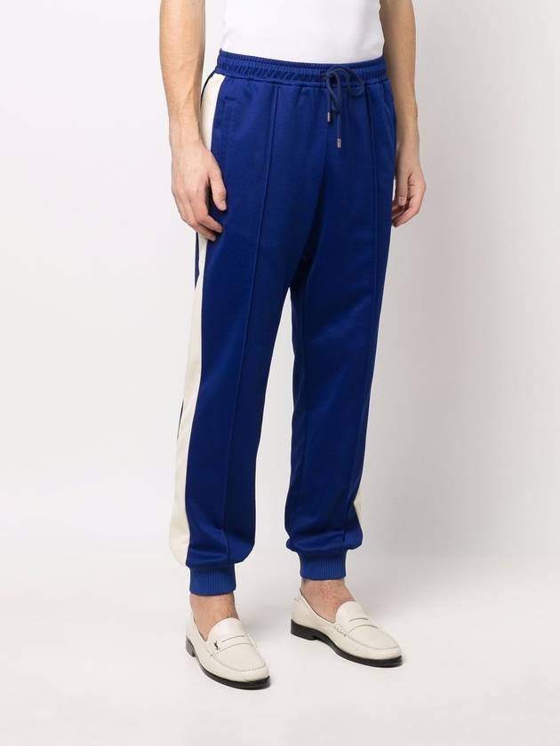 Men's Logo Striped Cotton Jogger Track Pants Blue - GUCCI - BALAAN.