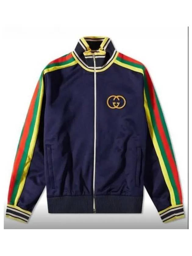 Track Jersey Sweat Zip-up Jacket Blue - GUCCI - BALAAN 2