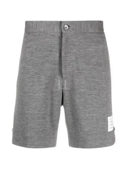 Logo Patch Midi Shorts Grey - THOM BROWNE - BALAAN 2