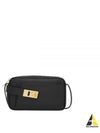 Calfskin Leather Camera Shoulder Bag Black - SALVATORE FERRAGAMO - BALAAN 2