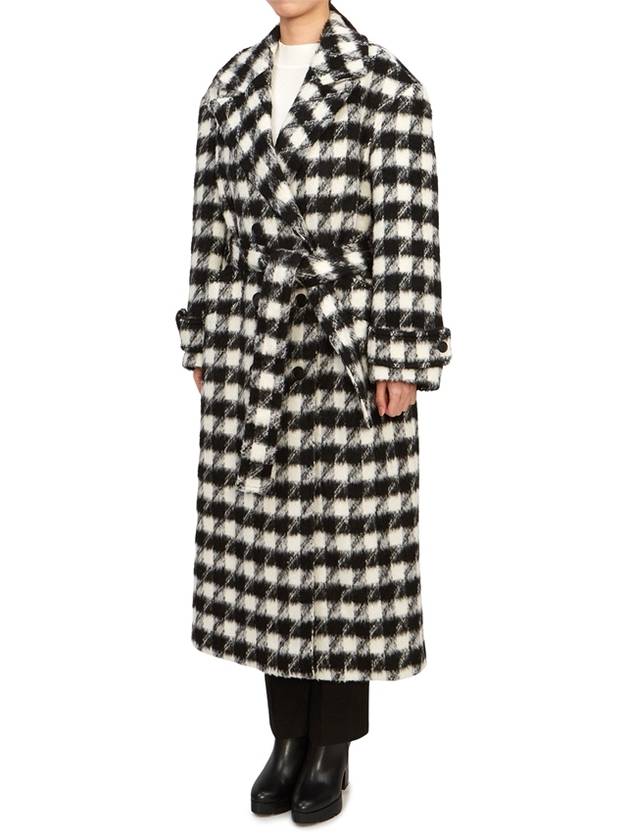 Hider Women's Long Coat WO015Z BLACK WHITE - ALLSAINTS - BALAAN 2