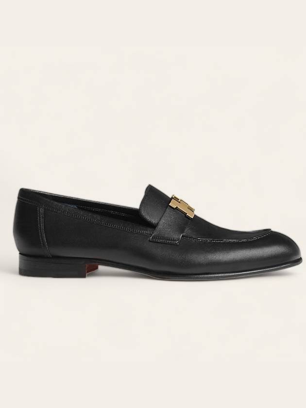 Paris Goatskin Loafers Permabrass Noir - HERMES - BALAAN 5