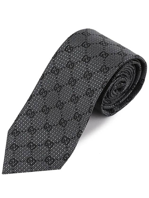 GG Silk Jacquard Neck Tie Grey - GUCCI - BALAAN 7