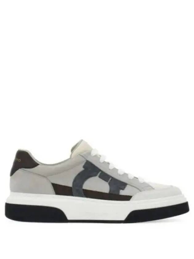 Gancini Outline Low-Top Sneakers Grey - SALVATORE FERRAGAMO - BALAAN 2