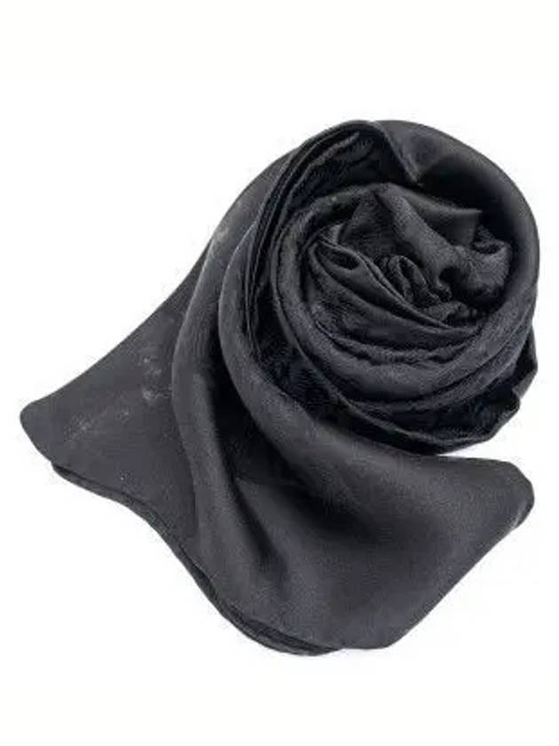 Square Silk Muffler Black - SALVATORE FERRAGAMO - BALAAN 1