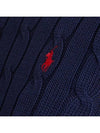 Women's Pony Embroidery Cable Knit Top Navy - POLO RALPH LAUREN - BALAAN 5