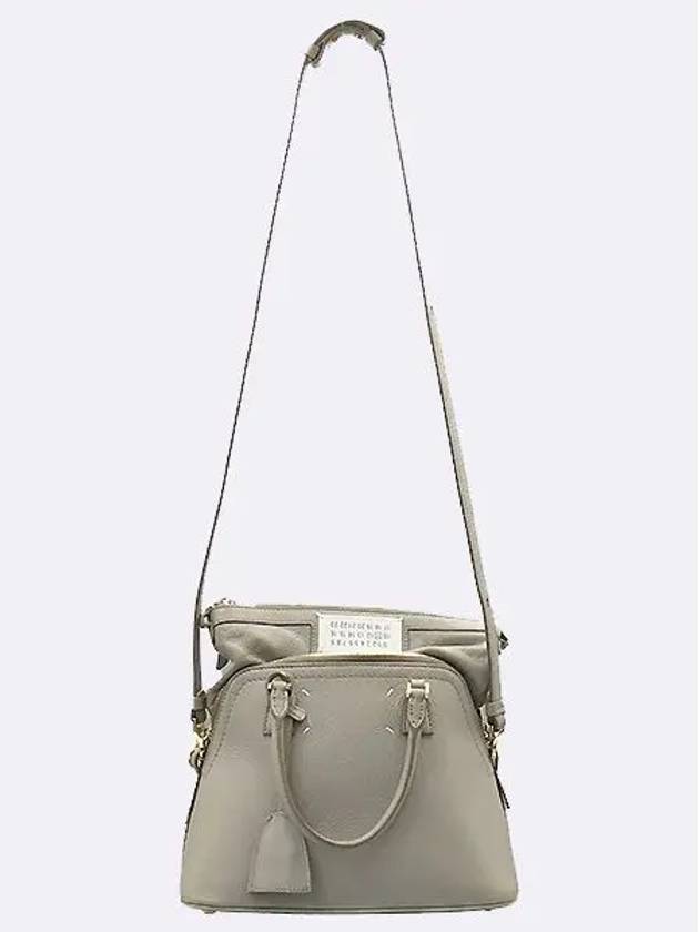 Maison Margiela S56WG0082 Gray Color Leather 5AC Mini Tote Bag Shoulder Strap 2WAY - MAISON MARGIELA - BALAAN 3