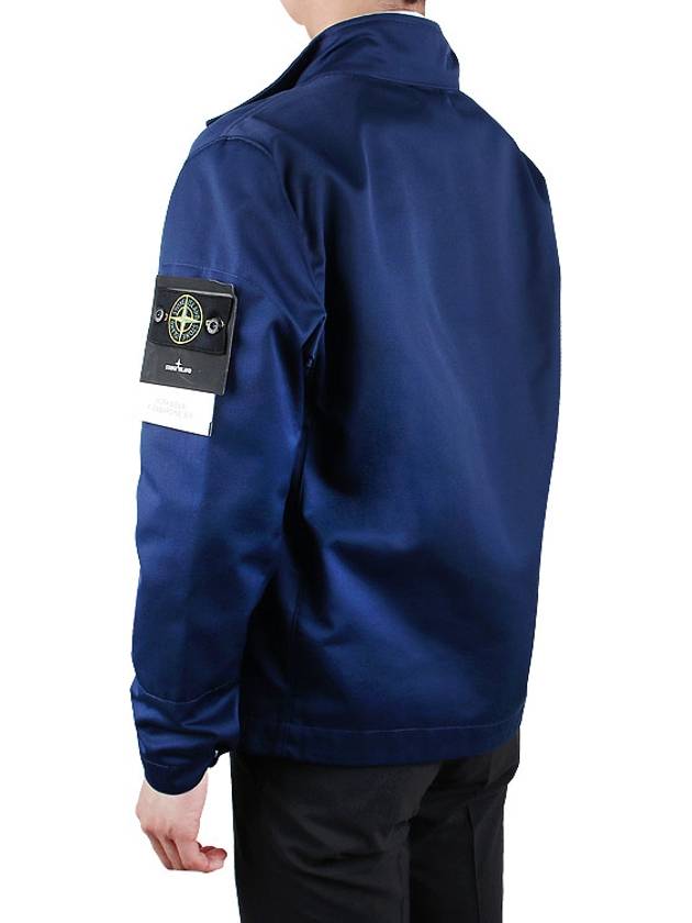 Wappen Patch Workwear Gabardine Biker Jacket Navy - STONE ISLAND - BALAAN 6