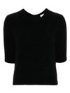 Brushed Alpaca Open Back Knit Top Black - GANNI - BALAAN 2