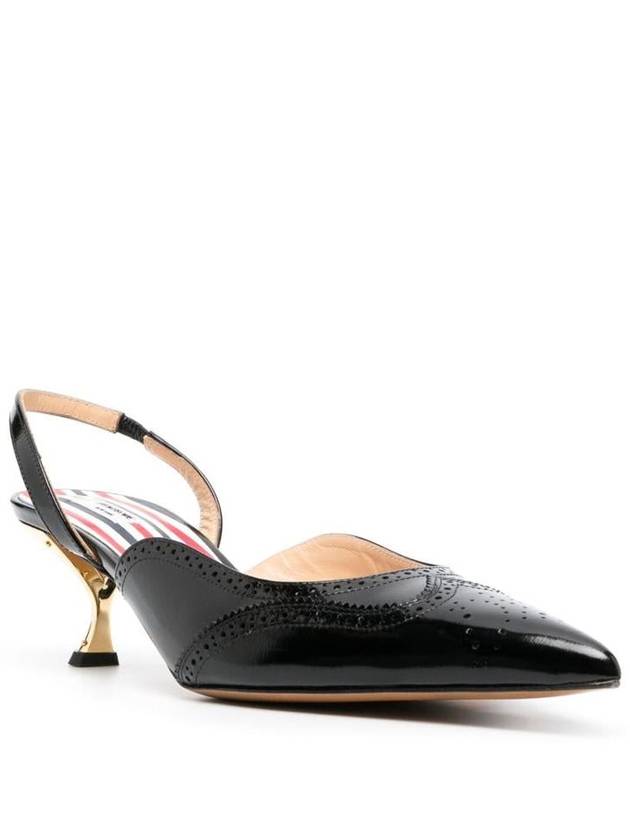 Pointed Toe Slingback Heels Black - THOM BROWNE - BALAAN 3