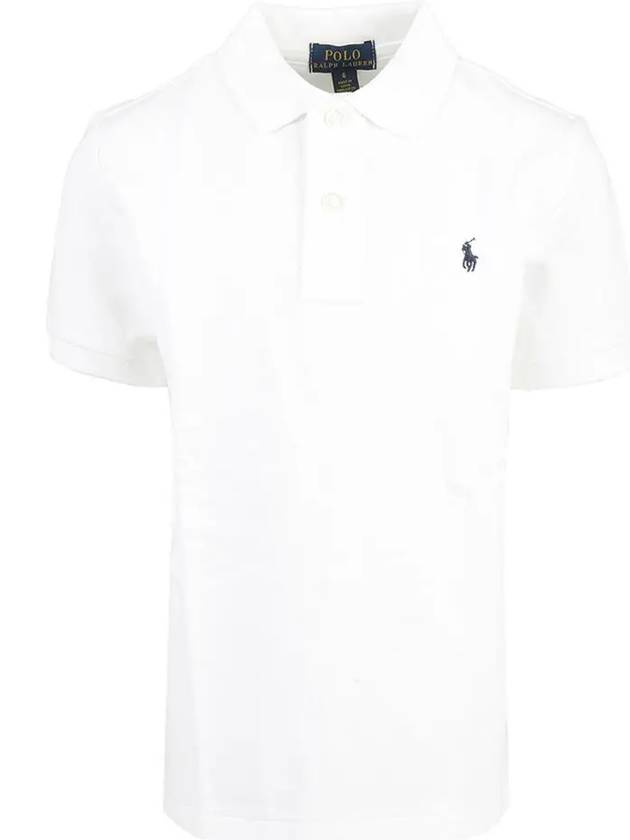 Kids Pony Embroidered Collar T Shirt White 603252 004 - POLO RALPH LAUREN - BALAAN 2