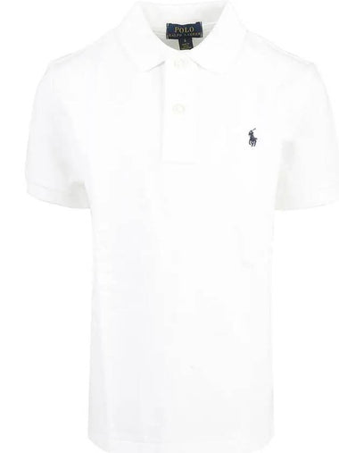 Kids Pony Embroidered Collar T Shirt White 603252 004 - POLO RALPH LAUREN - BALAAN 1