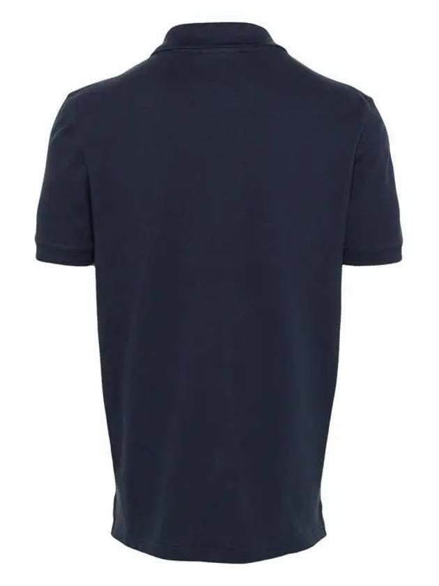 Fox Head Patch Cotton Polo Shirt Blue - MAISON KITSUNE - BALAAN 3