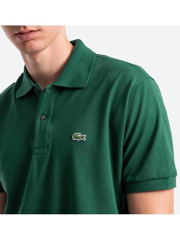 Men's Logo Classic Fit Cotton Short Sleeve Polo Shirt Green - LACOSTE - BALAAN 4