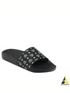 Monogram Print Rubber Slide Slippers Black - MCM - BALAAN 2