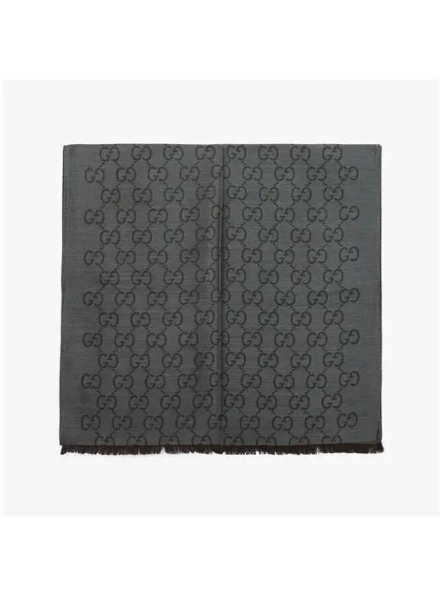 GG Jacquard Pattern Two-Tone Wool Silk Muffle Dark Brown - GUCCI - BALAAN 4