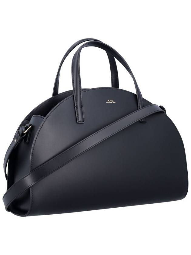 Demi Lune Logo Stamp Tote Bag Black - A.P.C. - BALAAN 3