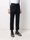 Men's Turn-up Twirled Straight Pants Black - THOM BROWNE - BALAAN.