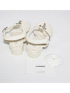 CC Logo Classic Chain Strap Thongs Lambskin Sandals Ivory - CHANEL - BALAAN 6