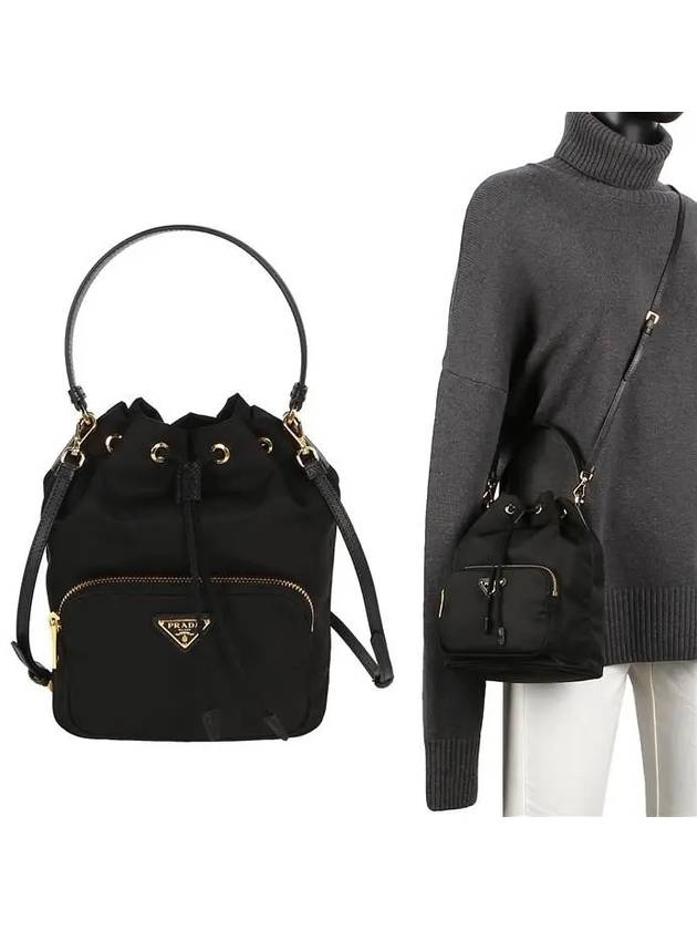 Duet Re-Nylon Bucket Bag Black - PRADA - BALAAN 2