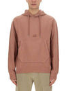 Diagonal Fleece Hoodie Pink - CP COMPANY - BALAAN 1