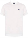 Logo Embroidery Short Sleeve T Shirt White - EMPORIO ARMANI - BALAAN 2