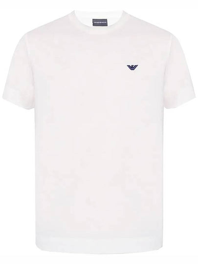 Logo Embroidery Short Sleeve T Shirt White - EMPORIO ARMANI - BALAAN 2