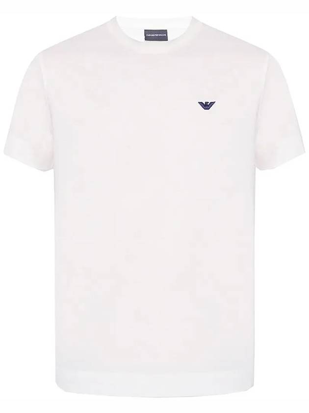 Logo Embroidery Short Sleeve T Shirt White - EMPORIO ARMANI - BALAAN 3