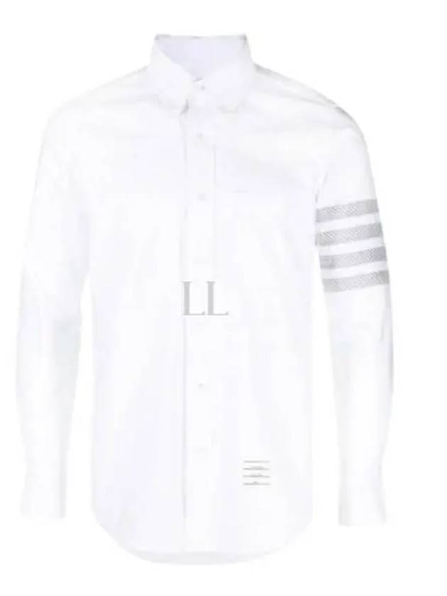 4 Bar Stripe Long Sleeve Shirt White - THOM BROWNE - BALAAN 2