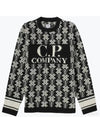 Intarsia Logo Wool Knit Top Black - CP COMPANY - BALAAN 2