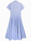 Chambray Sky Blue Women's Short Sleeve Dress 2907M06630070 - ASPESI - BALAAN 4