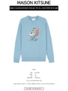 Oly Coffee Fox Classic Cotton Sweatshirt Blue - MAISON KITSUNE - BALAAN 3