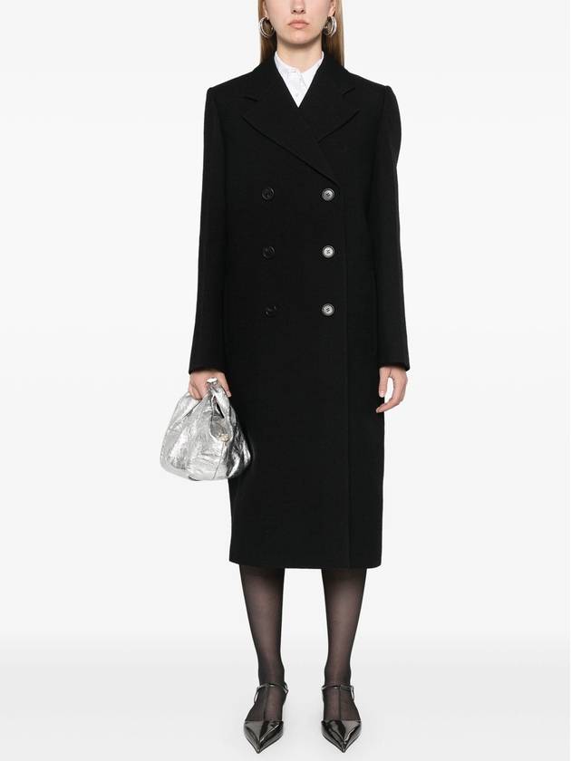 Virgin wool double coat black - PRADA - BALAAN 3