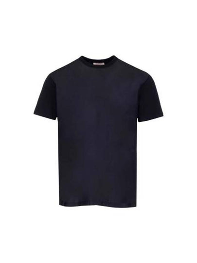 Men's Washed Taffeta Panel Detail Short Sleeve T-Shirt Black - VALENTINO - BALAAN 2